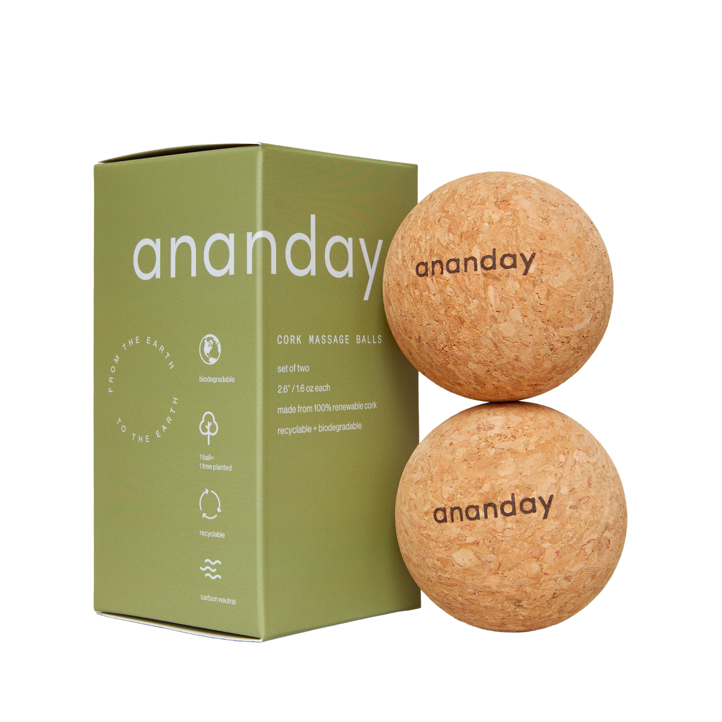 Cork Massage Ball Set by Ananday