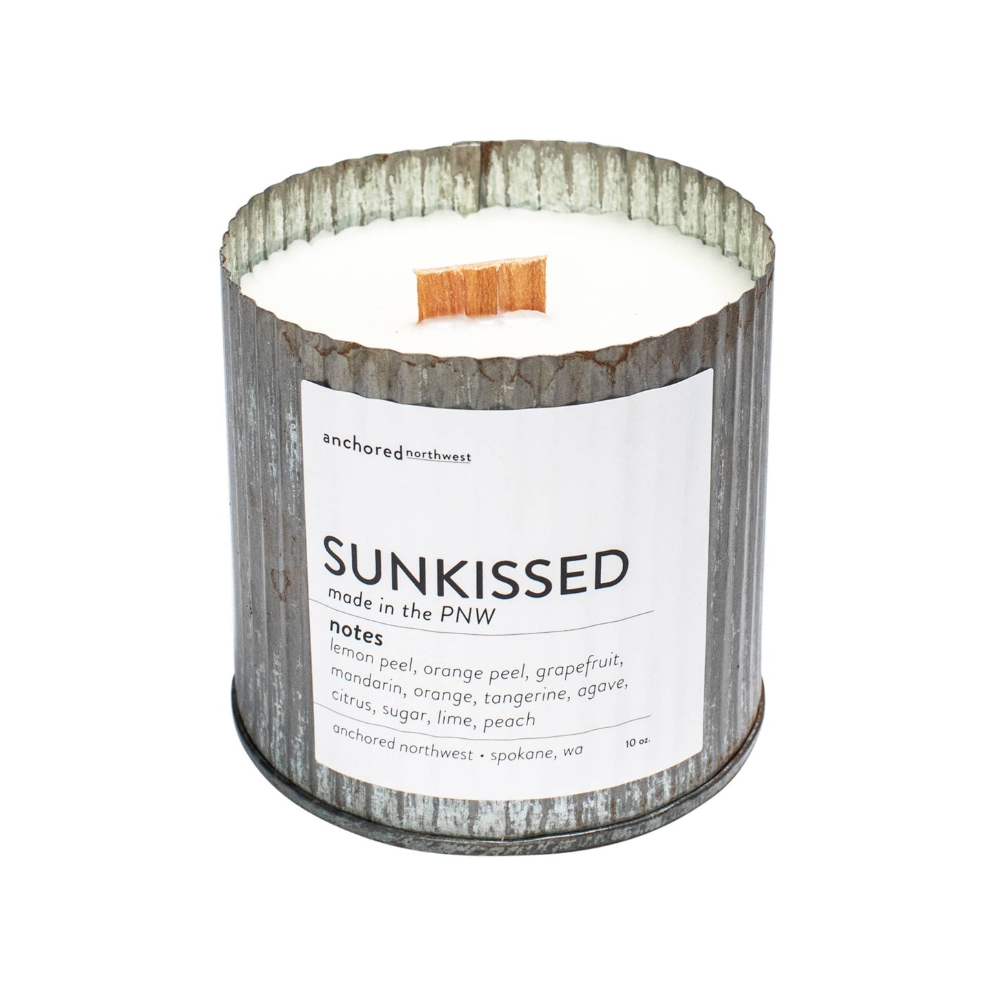 Anchored Northwest - Sunkissed Wood Wick Rustic Farmhouse Soy Candle: 10oz