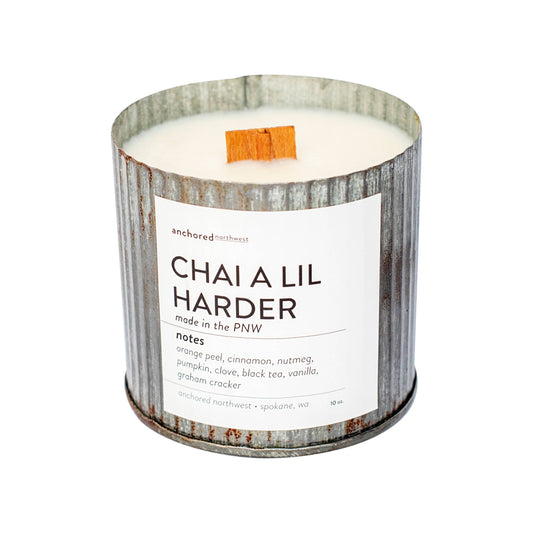 Anchored Northwest - Chai a lil Harder Wood Wick Rustic Farmhouse Soy Candle