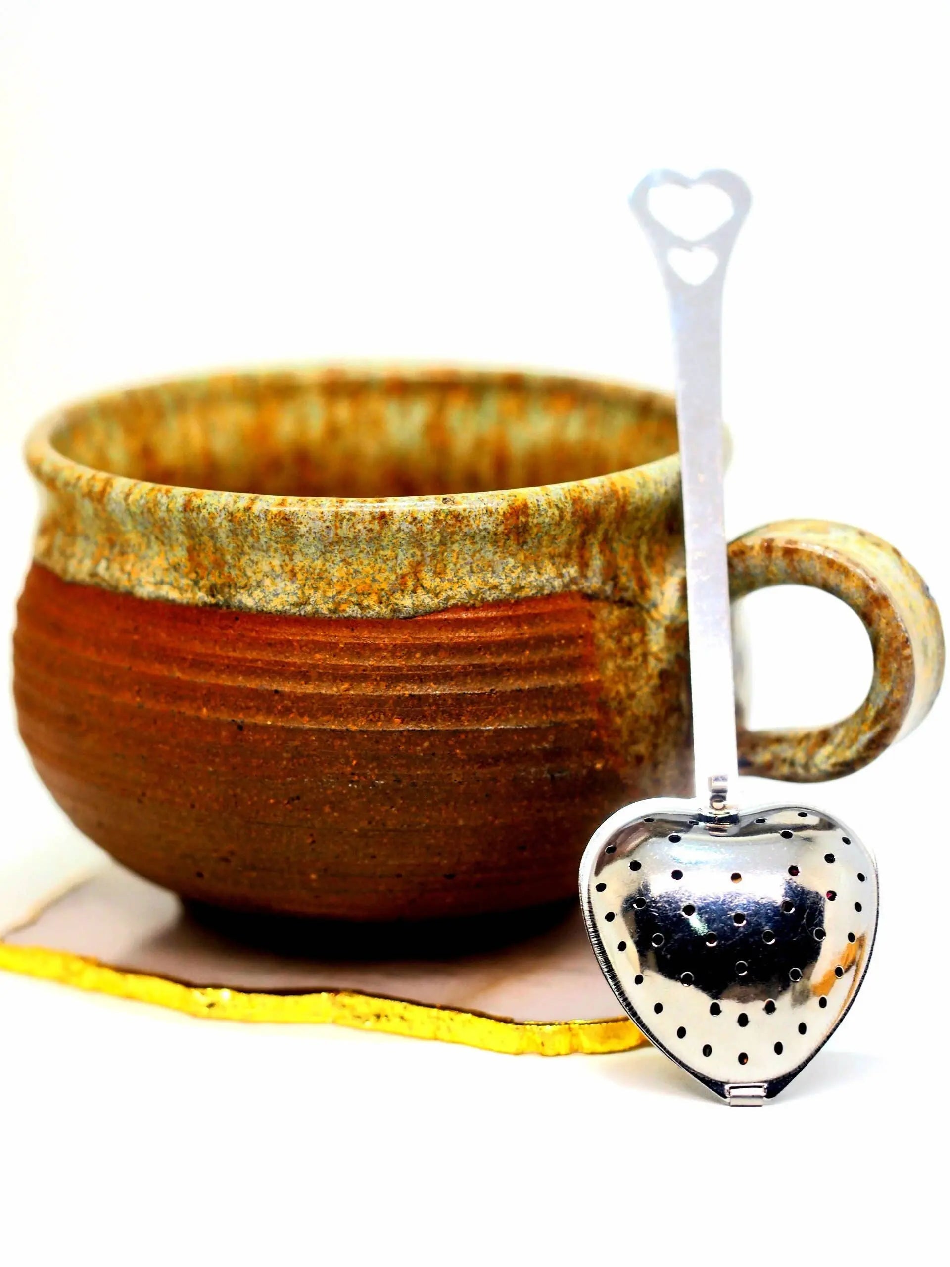 Heart Shape Tea Strainer Spoon Ready To Ship Loose Herb The Rooted Soul Wellness Co.