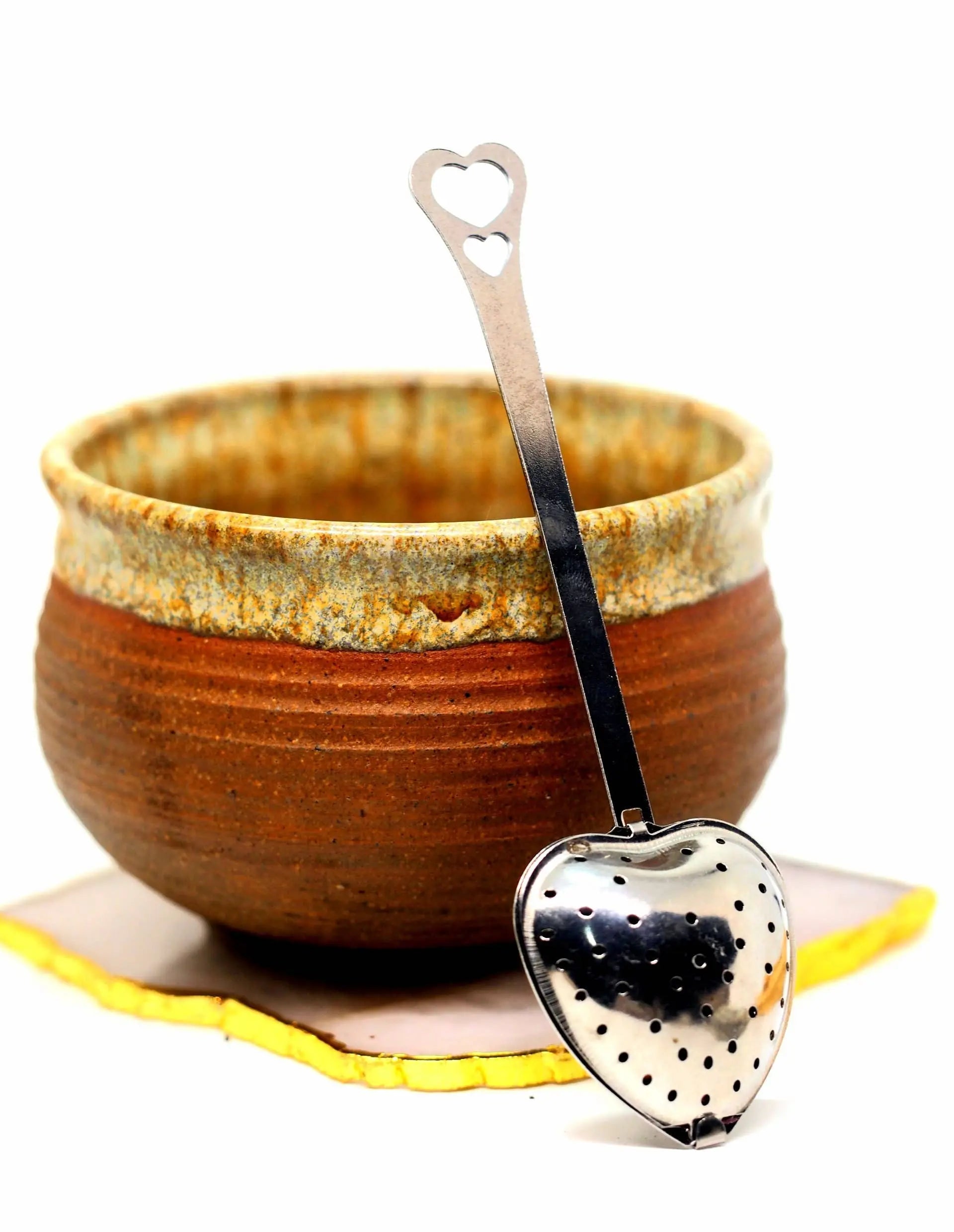 Heart Shape Tea Strainer Spoon Ready To Ship Loose Herb The Rooted Soul Wellness Co.