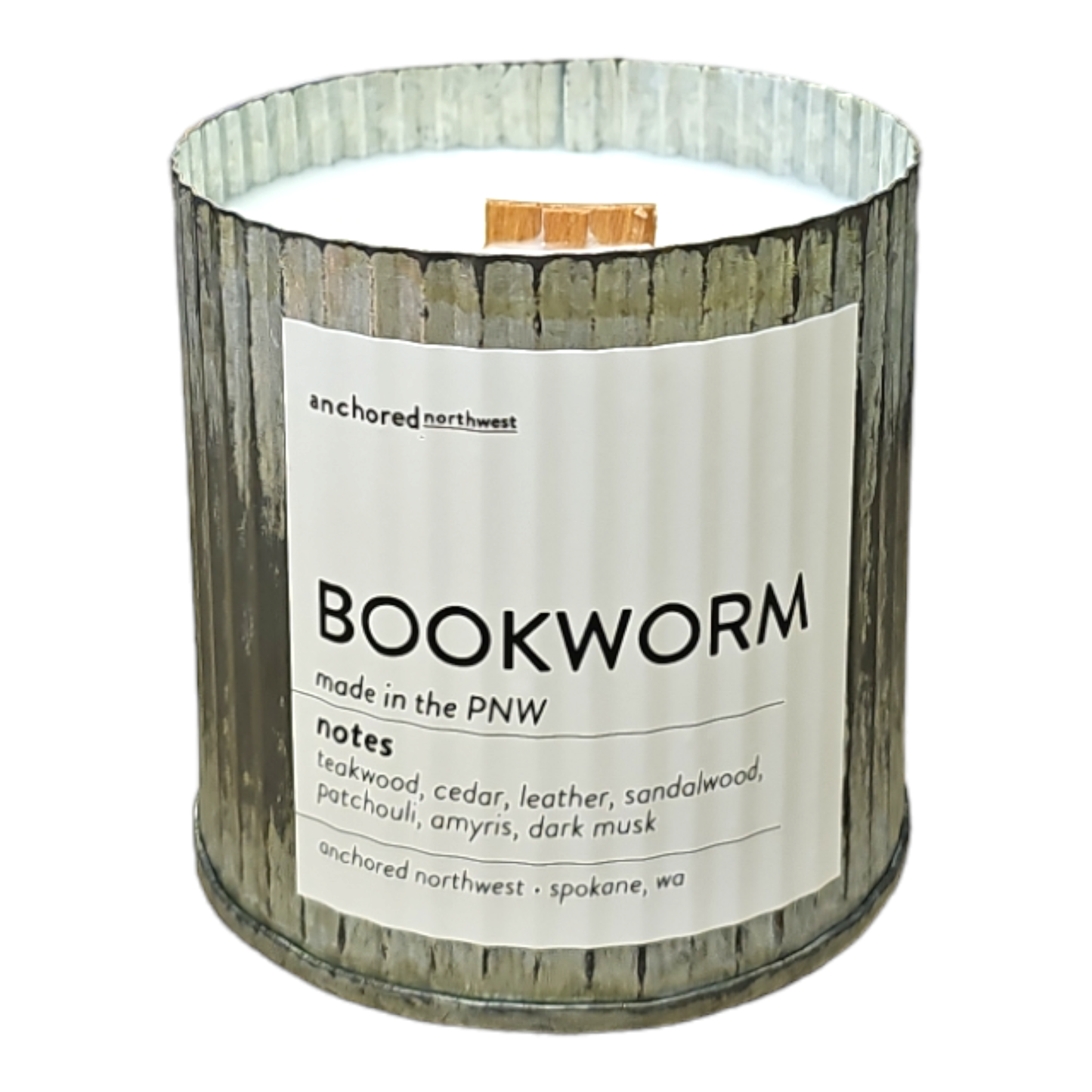 Bookworm Rustic Vintage Farmhouse Wood Wick Candle