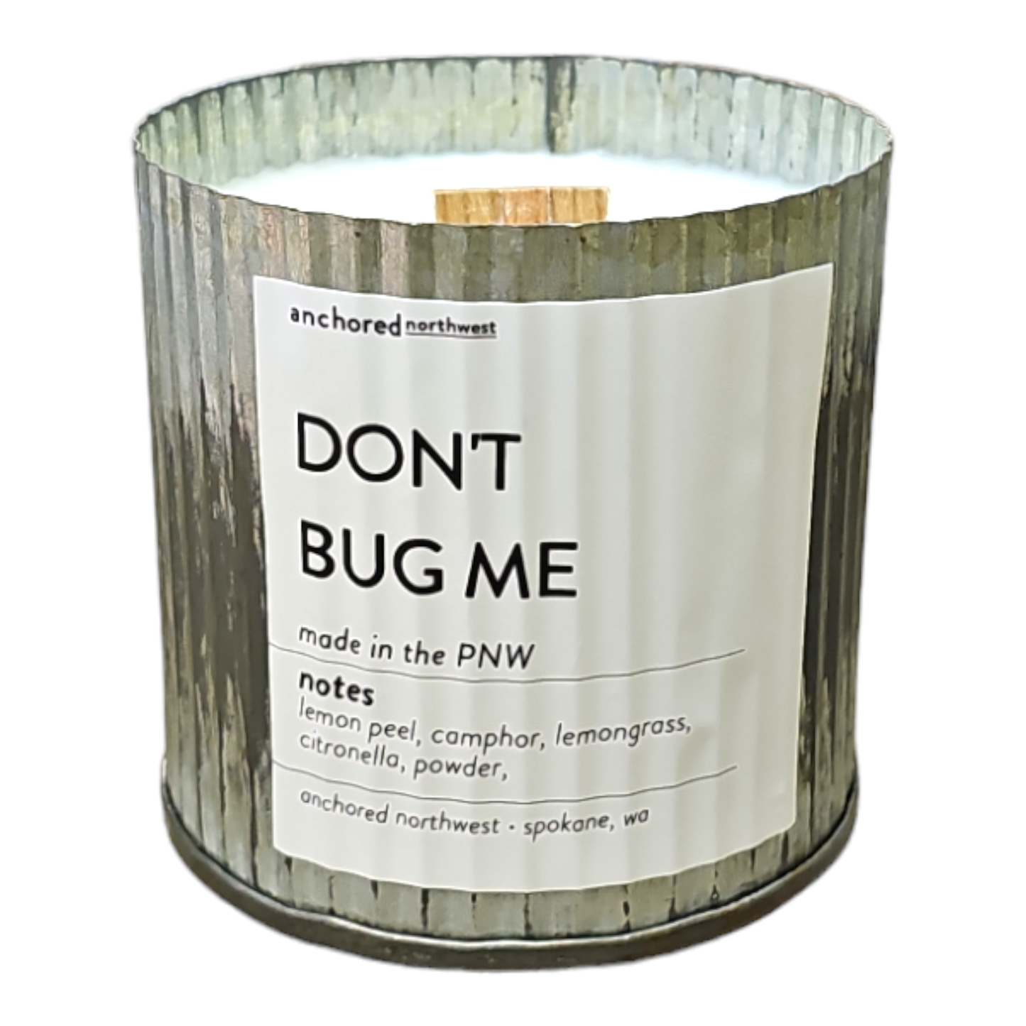 Don't Bug Me (Citronella) Rustic Vintage Farmhouse Wood Wick Candle